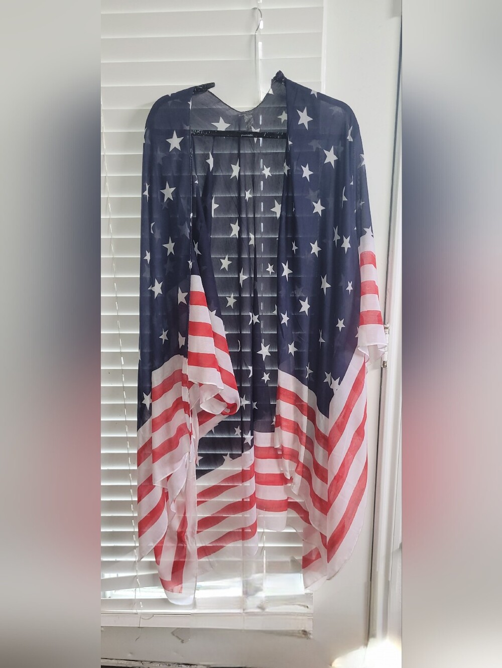 Cato Navy and White Star-Stripe Kimono Cover-Up